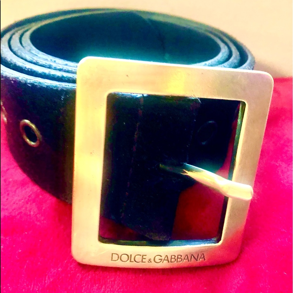 💯2 pcAUTH DOLCE & GABBANA STUNNING BROWN SUEDE & LEATHER BELT WITH GOLD BUCKLE